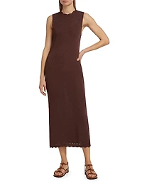 Pointelle Knit Maxi Dress