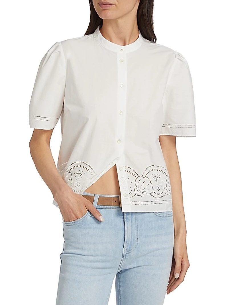 Embroidered Cotton Poplin Shirt