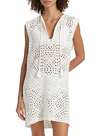 Crocheted Cotton-Blend Minidress