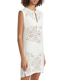 Crocheted Cotton-Blend Minidress