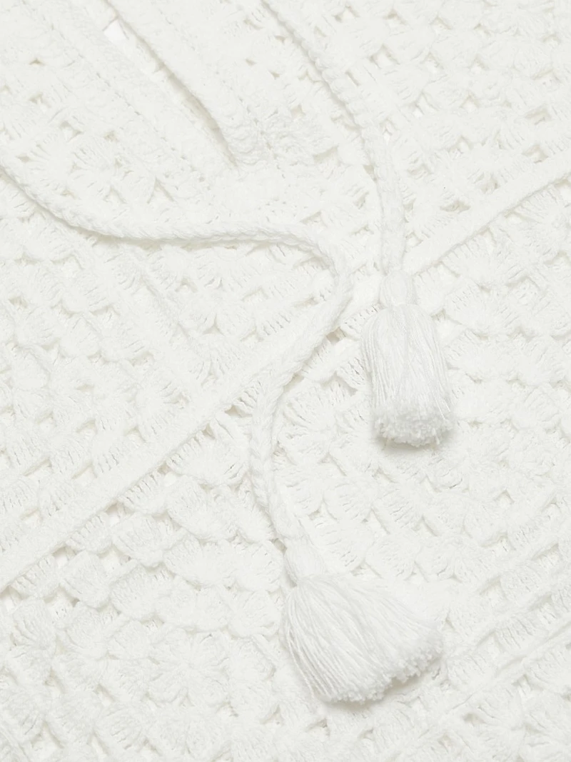 Crocheted Cotton-Blend Minidress