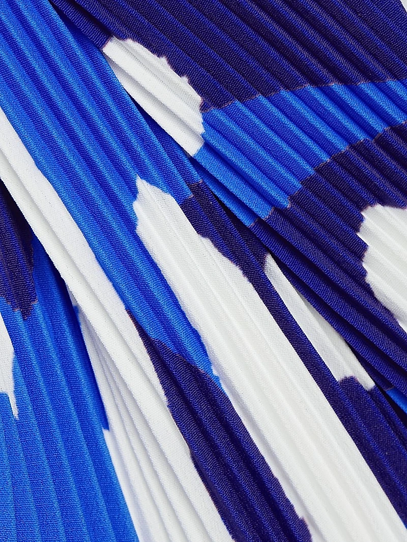 Liv Brushstroke Pleated Tie-Waist Minidress