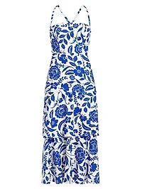 Flowers Of Spain Linen Maxi Dress