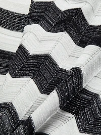 Asymmetric Zig-Zag Knit Midi-Dress