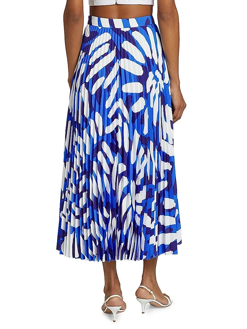 Otha Brushstroke Pleated Midi-Skirt