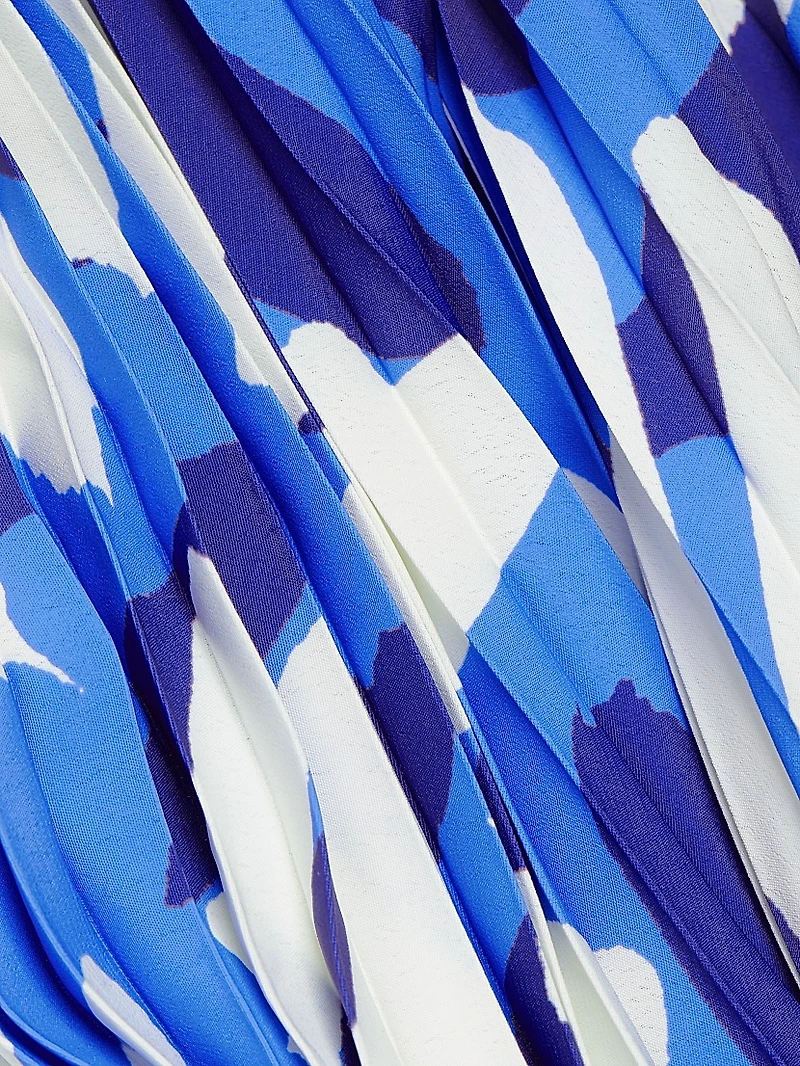 Otha Brushstroke Pleated Midi-Skirt