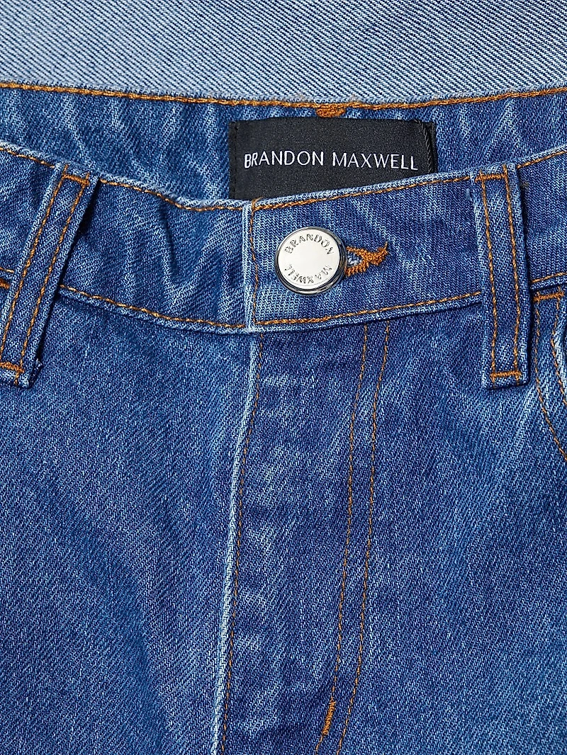 Cuffed Straight-Leg Mid-Rise Jeans