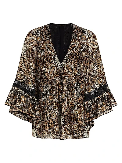 Ele Metallic Jacquard Blouse