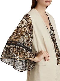 Ele Metallic Jacquard Blouse
