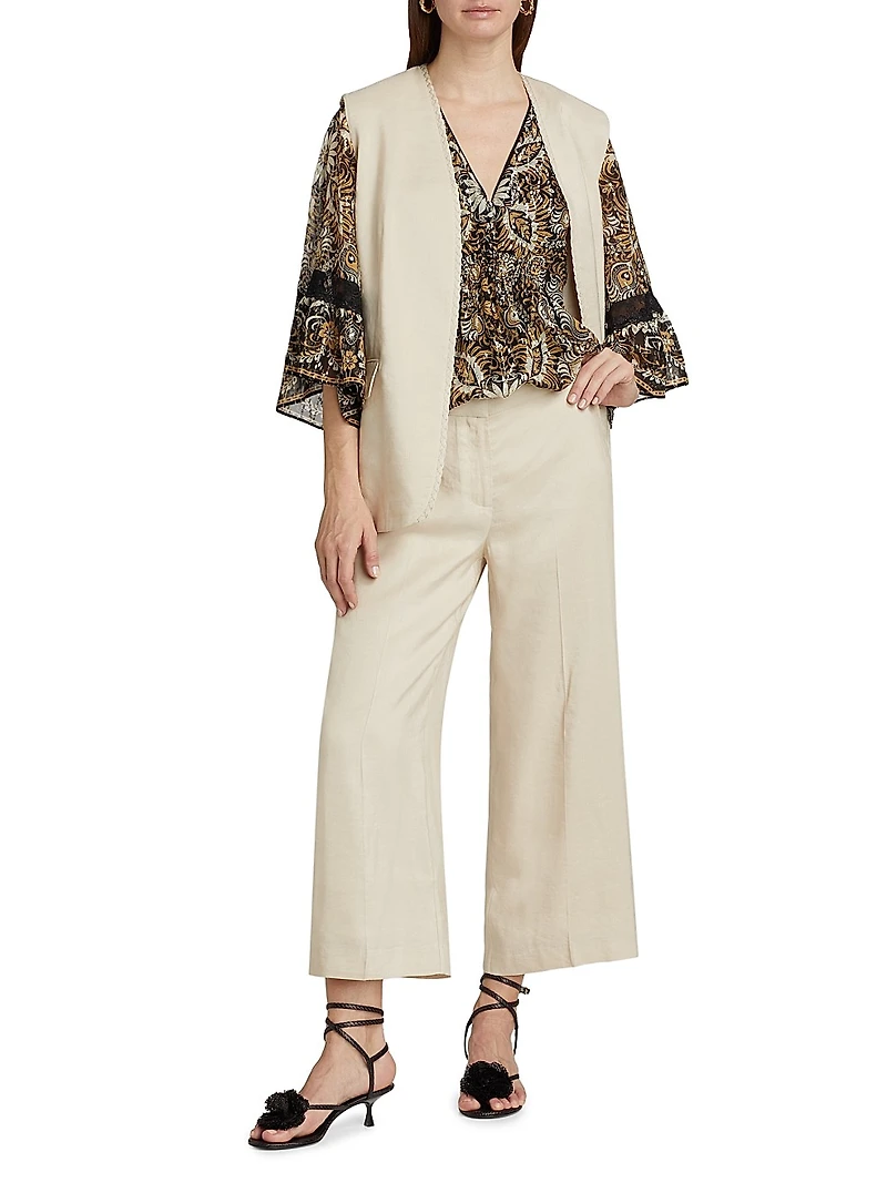 Ele Metallic Jacquard Blouse