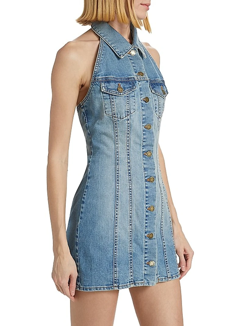 Susanna Denim Halter Minidress