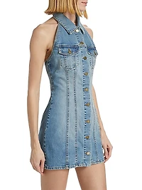 Susanna Denim Halter Minidress