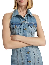 Susanna Denim Halter Minidress