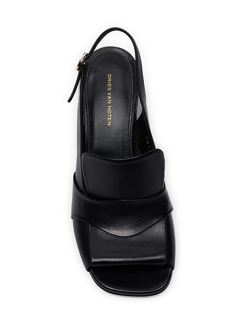 65MM Leather Slingback Sandals