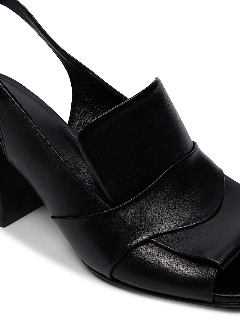 65MM Leather Slingback Sandals