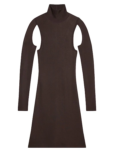 Air Cut-Out Turtleneck Dress