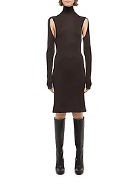 Air Cut-Out Turtleneck Dress