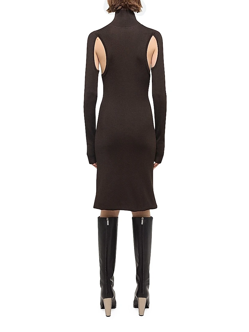 Air Cut-Out Turtleneck Dress