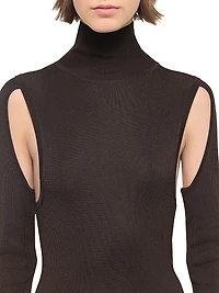 Air Cut-Out Turtleneck Dress