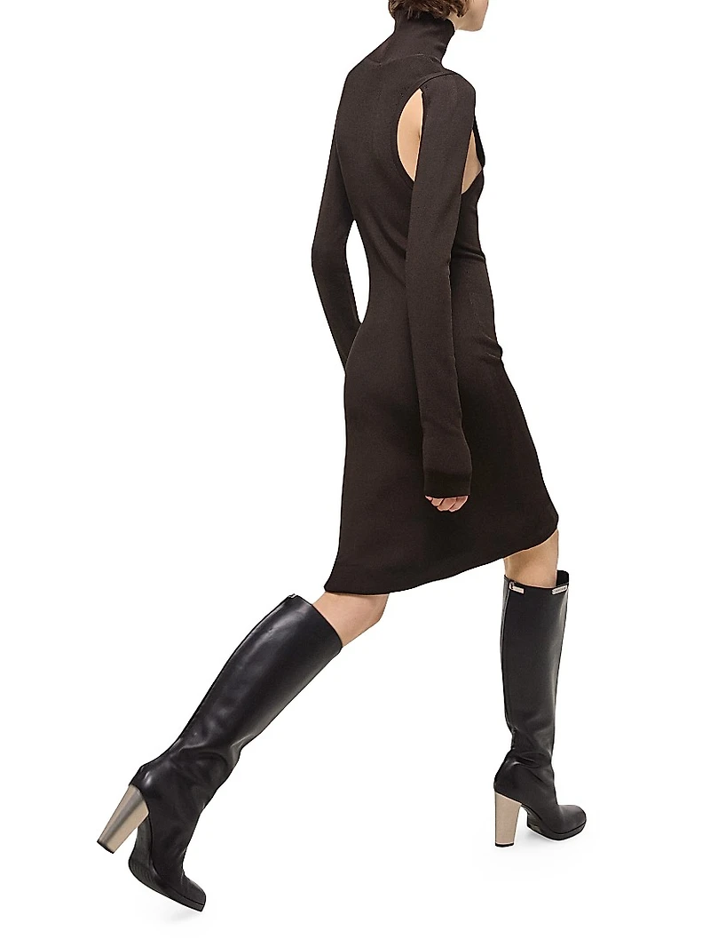 Air Cut-Out Turtleneck Dress