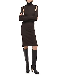 Air Cut-Out Turtleneck Dress