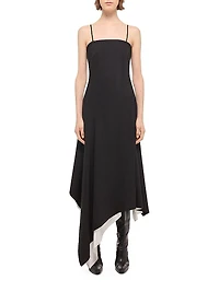 Layered Wool Scarf-Hem Dress