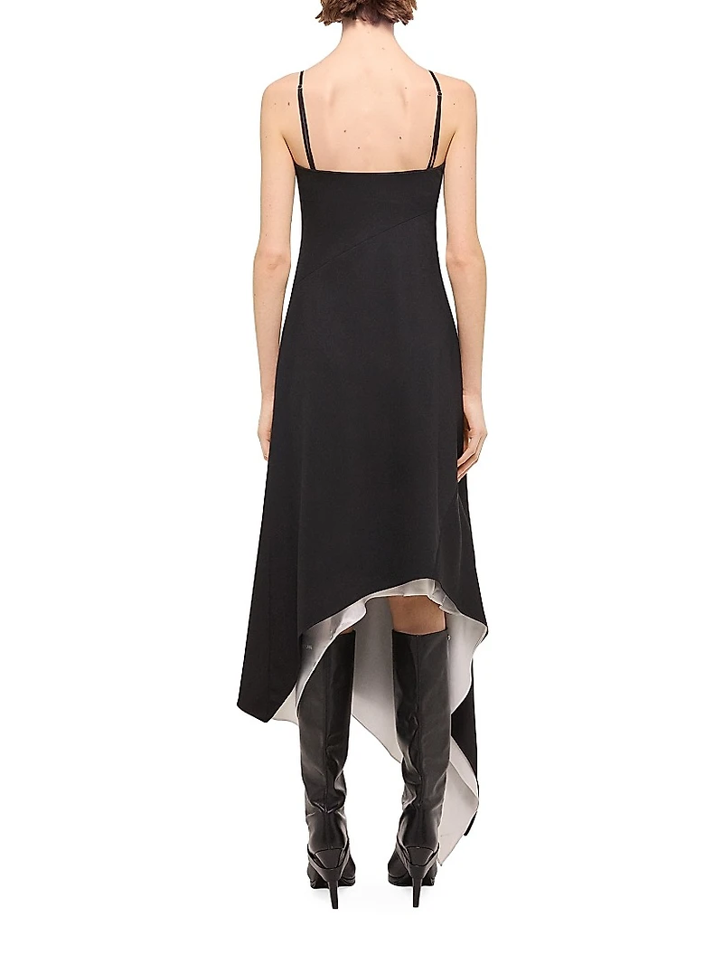 Layered Wool Scarf-Hem Dress