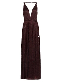 Nysa Metallic Plunge Gown