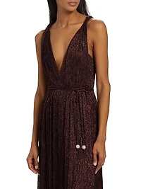 Nysa Metallic Plunge Gown