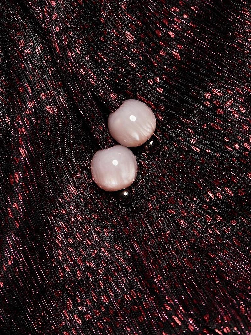 Nysa Metallic Plunge Gown