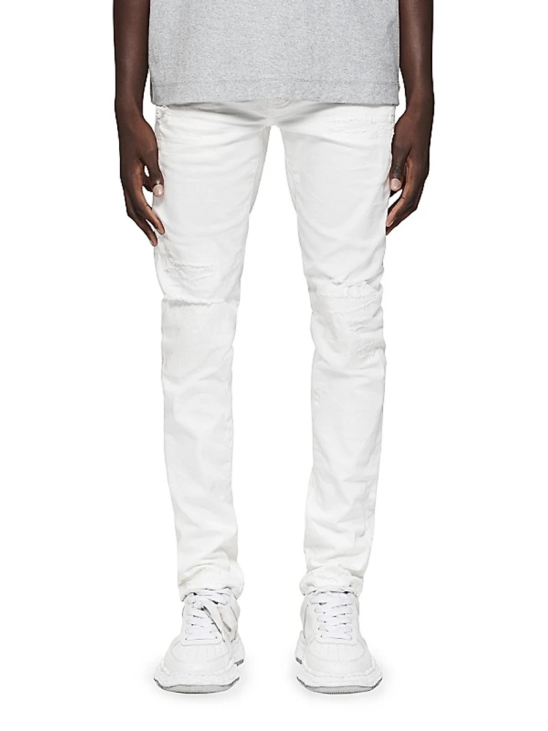 P001 Distressed Stretch Skinny Jeans