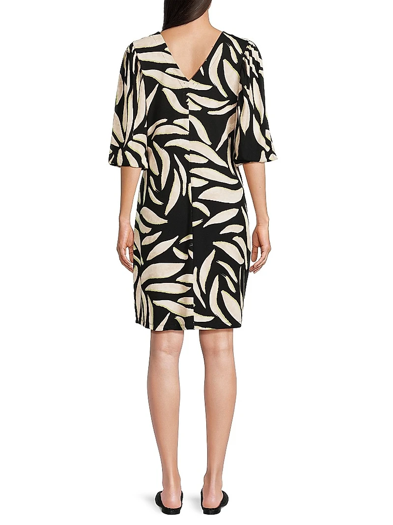 Breezy Leaves V-Neck Dress