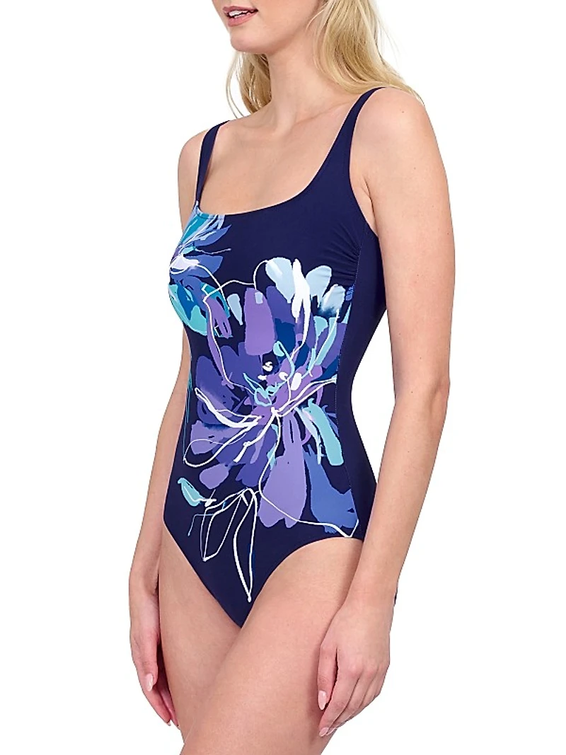 Water Lily Floral One-Piece Swimsuit