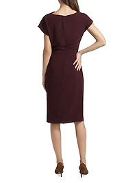Draped Crepe Cocktail Dress