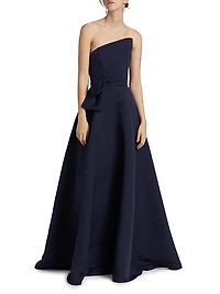 Asymmetrical Strapless Gown