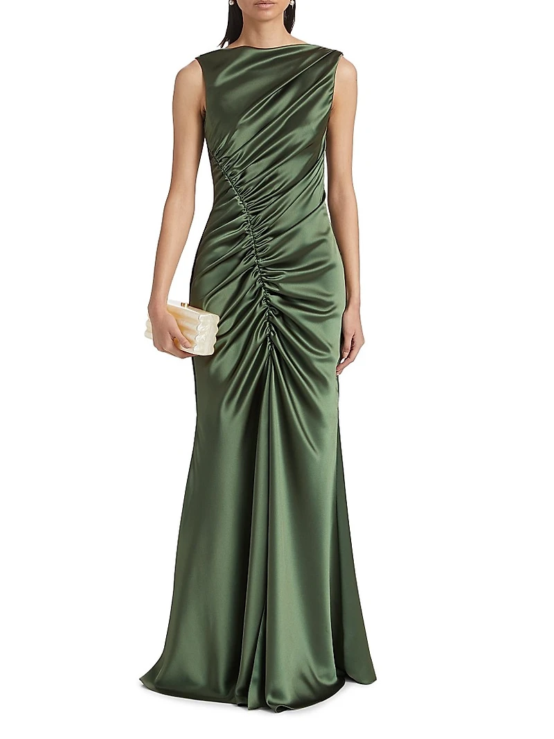 Ruched Satin Gown