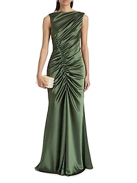 Ruched Satin Gown