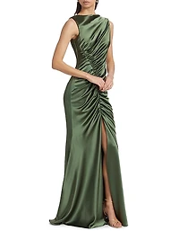 Ruched Satin Gown