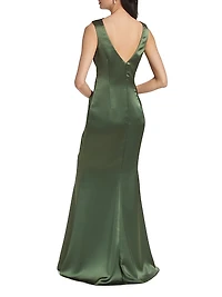 Ruched Satin Gown