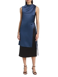 Layered Satin Cocktail Dress