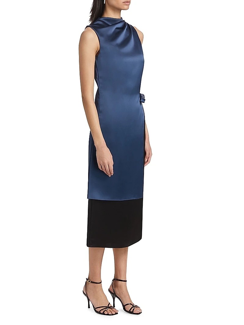 Layered Satin Cocktail Dress