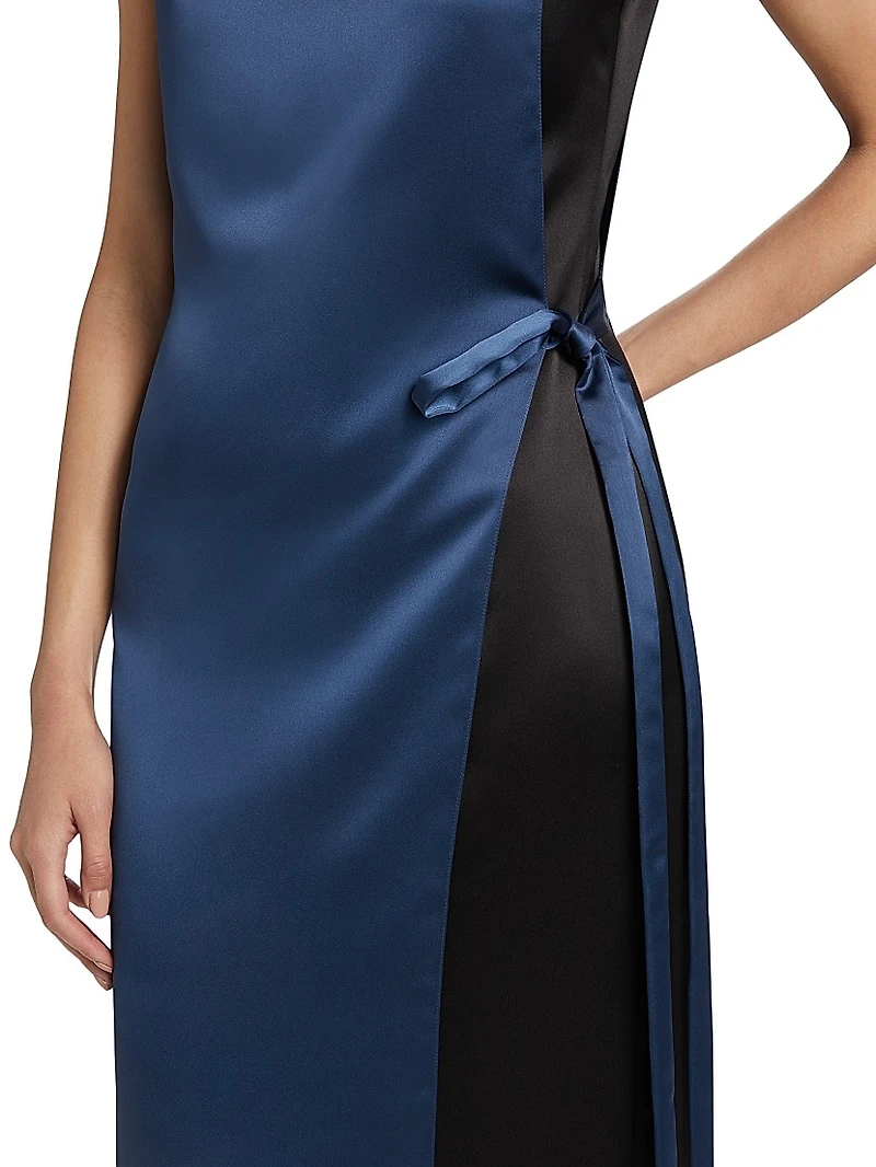 Layered Satin Cocktail Dress