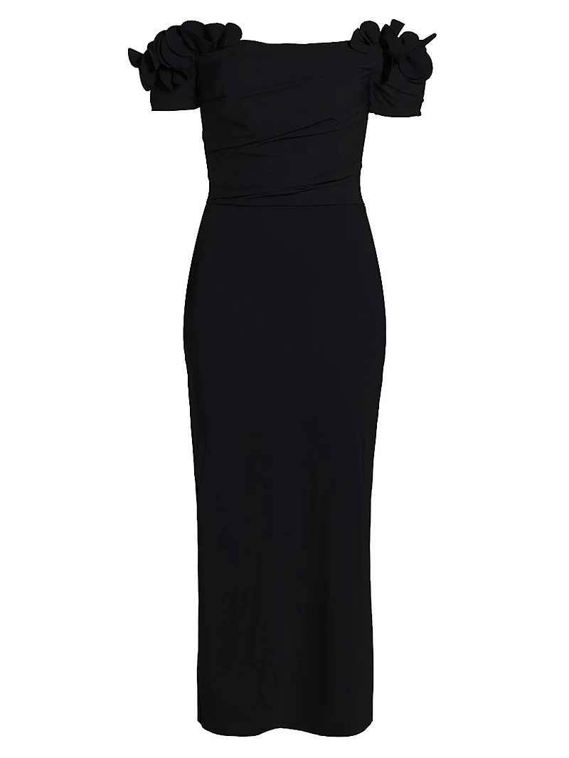 Yiana Off-The-Shoulder Midi-Dress