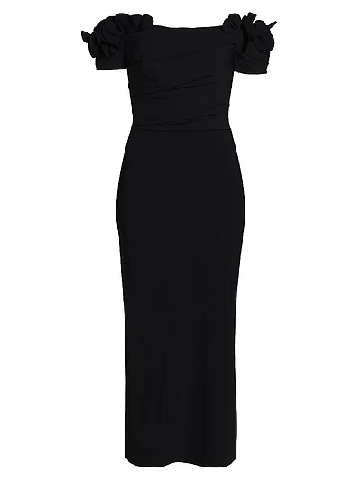 Yiana Off-The-Shoulder Midi-Dress