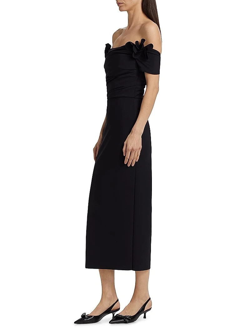 Yiana Off-The-Shoulder Midi-Dress