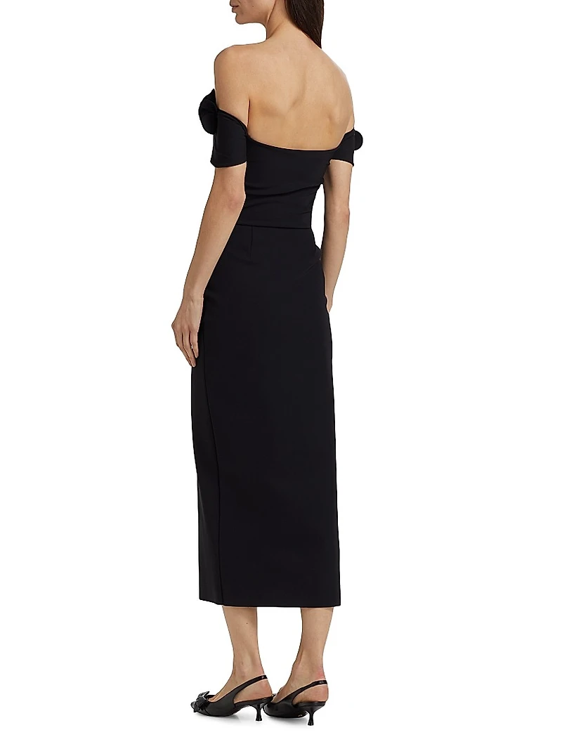 Yiana Off-The-Shoulder Midi-Dress