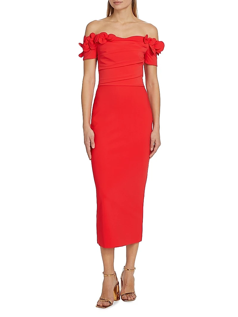 Yiana Off-The-Shoulder Midi-Dress