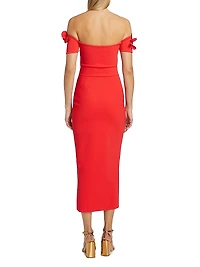 Yiana Off-The-Shoulder Midi-Dress
