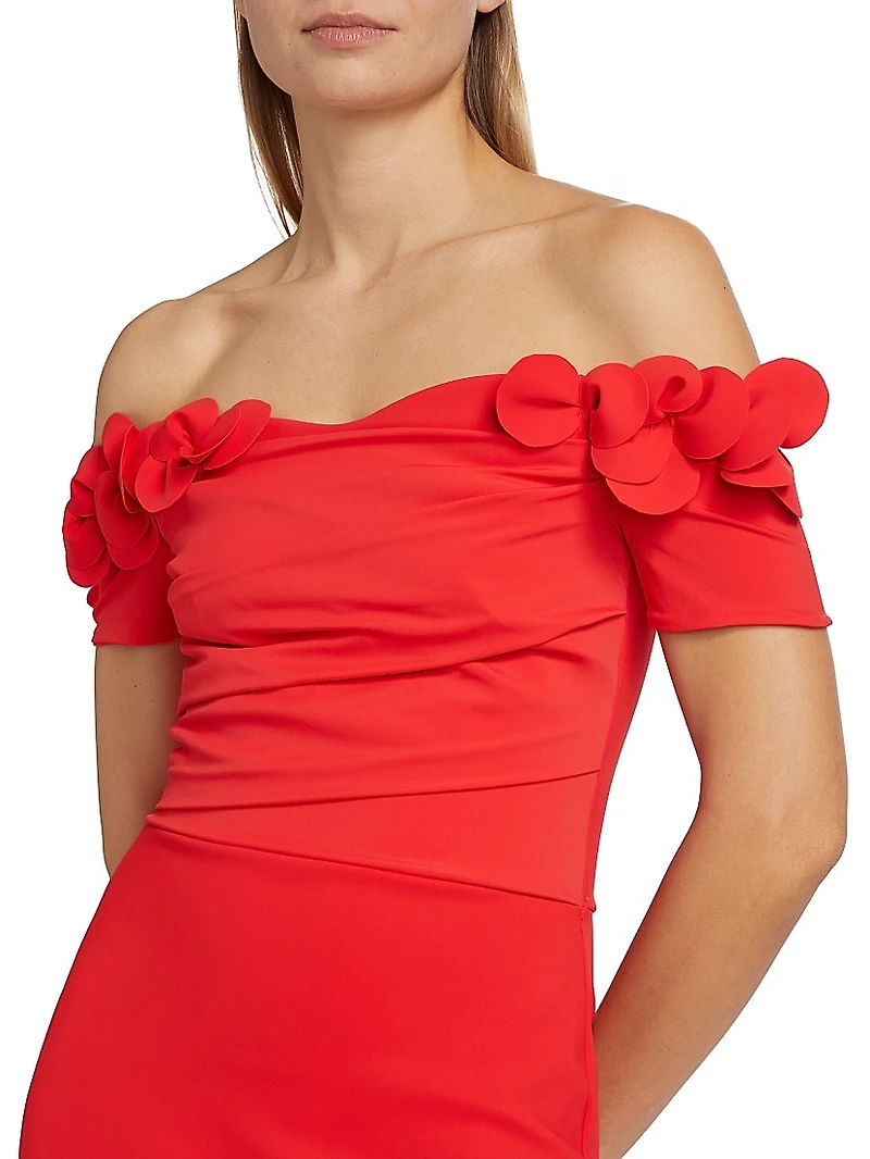 Yiana Off-The-Shoulder Midi-Dress