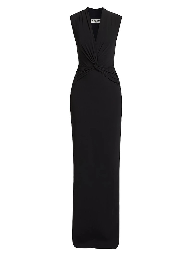 Lalia V-Neck Column Gown